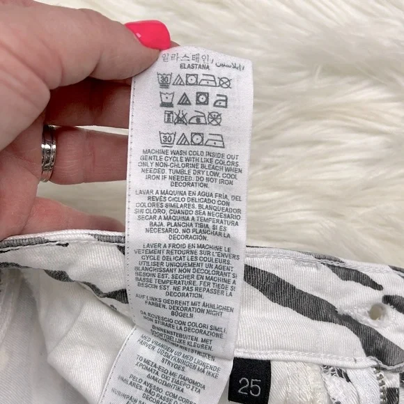 GUESS Brittney Skinny Ankle Jeans Zebra grey and white size 25 - Picture 7 of 10